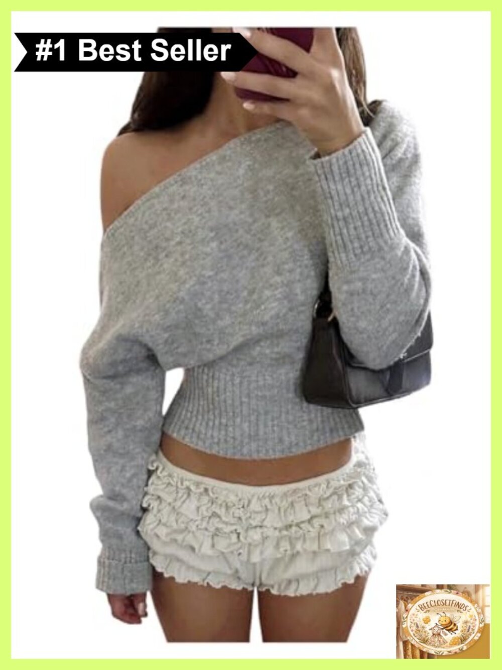 Womens Off The Shoulder Ribbed Knit Sweater Asymmetrical Cinched Waist Pullover